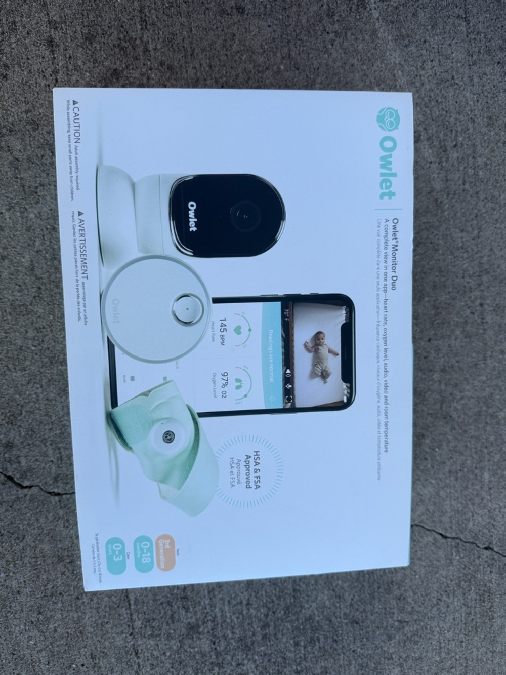 Owlet Baby Monitor Duo with Mint Smart Sock